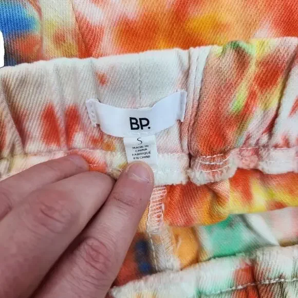 NWT BP. Womens Small Tye-Dye Elastic Waist Shorts Raw Hem Pockets HIgh Waist - Picture 10 of 14